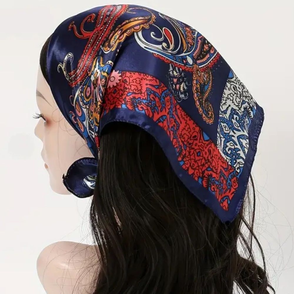 NWT blue and red paisley scarf